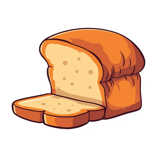 Nybakat Bröd Gourmet Snack Ikon Isolerad — Stock vektor