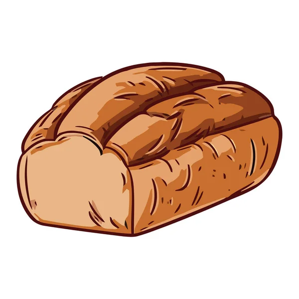 Eine Brotmahlzeit Frisch Gebacken Ikone Isoliert — Stockvektor