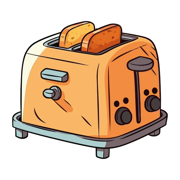 Поджаренный Хлеб Тостере Идеальный Значок Закуски Еды Изолированы — стоковый вектор