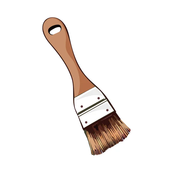 Paintbrush Work Tool Icon Isolated — Stock Vector