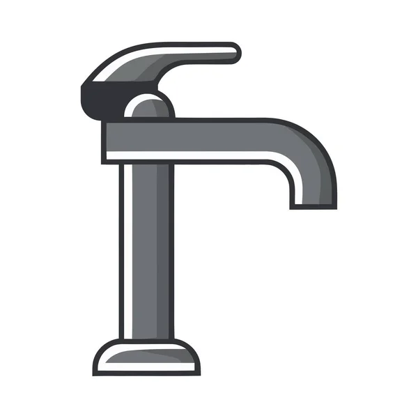 Błyszczący Metalowy Kran Symbolizuje Izolowaną Ikonę Higieny Wody — Wektor stockowy