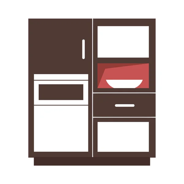 Modern Kitchen Equipment Steel Cabinet Icon Isolated — Stock Vector
