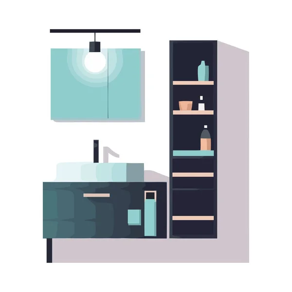 Modern Bathroom Sink Icon Domestic Room Icon Isolated — Stock Vector