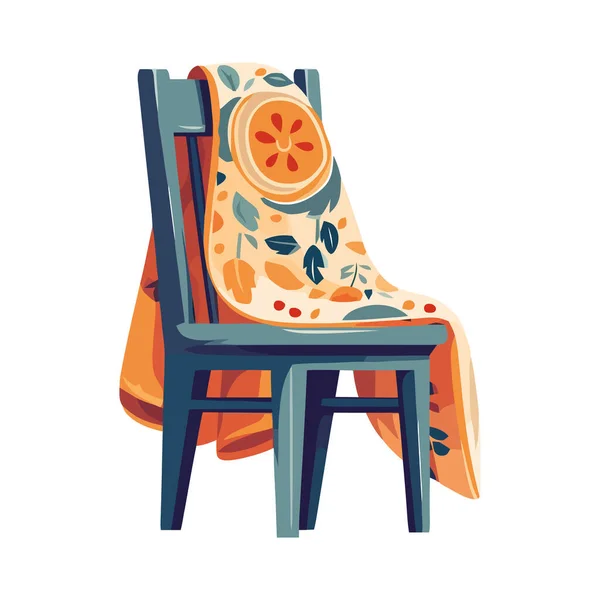 Bequemer Sessel Mit Tischdecke Dekoration Symbol Isoliert — Stockvektor