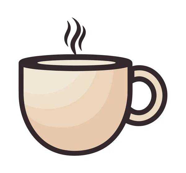 Kaffemugg Ikon Med Ånga Och Hantera Ikon Isolerad — Stock vektor