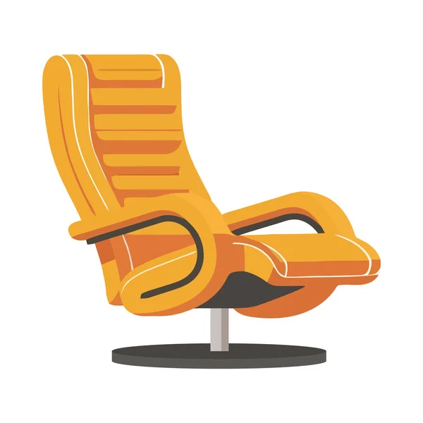 Comfortable Armchair Isolated Yellow Backdrop Icon — Stock Vector