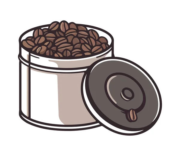 Kawa Dla Smakoszy Metalowym Kubku Ikoną Uchwytu Izolowana — Wektor stockowy
