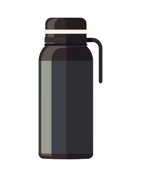 Black Thermos Illustration Vector Icon Isolated — Stock Vector