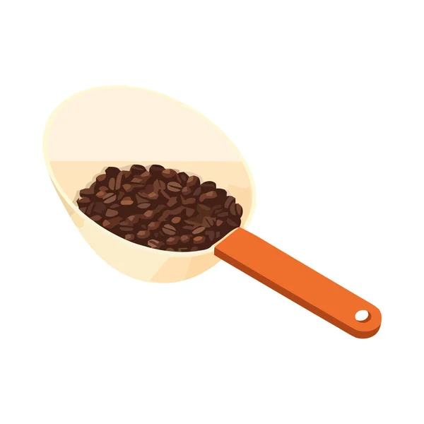 白色背景图标上的有机咖啡豆符号被隔离 — 图库矢量图片