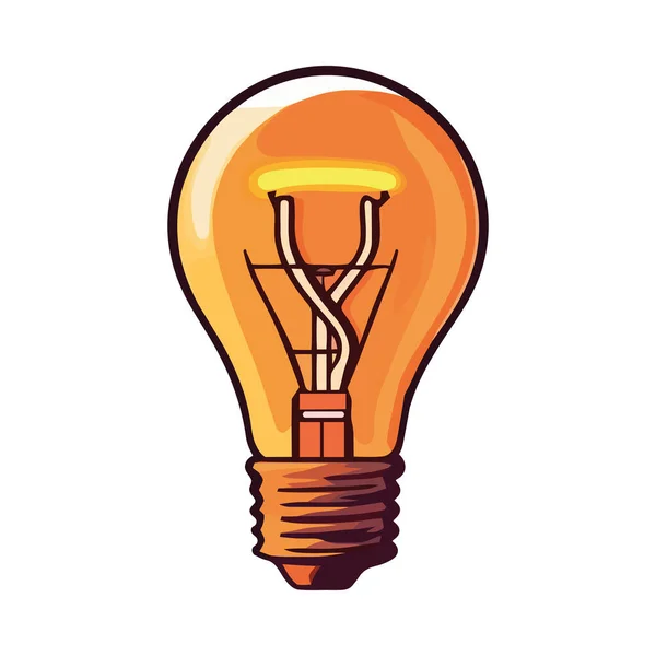 Effiziente Erfindung Glühendes Filament Helles Licht Ikone Isoliert — Stockvektor