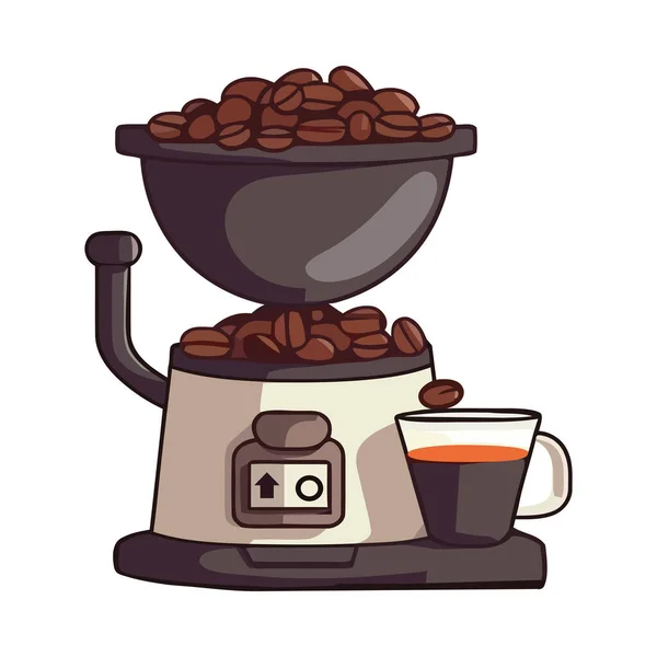 Coffee Shop Equipment Brews Cappuccino Mocha Icon Isolated — Stock Vector