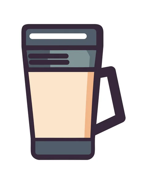 Fresh Cappuccino Modern Mug Design Icon Isolated — Stock Vector