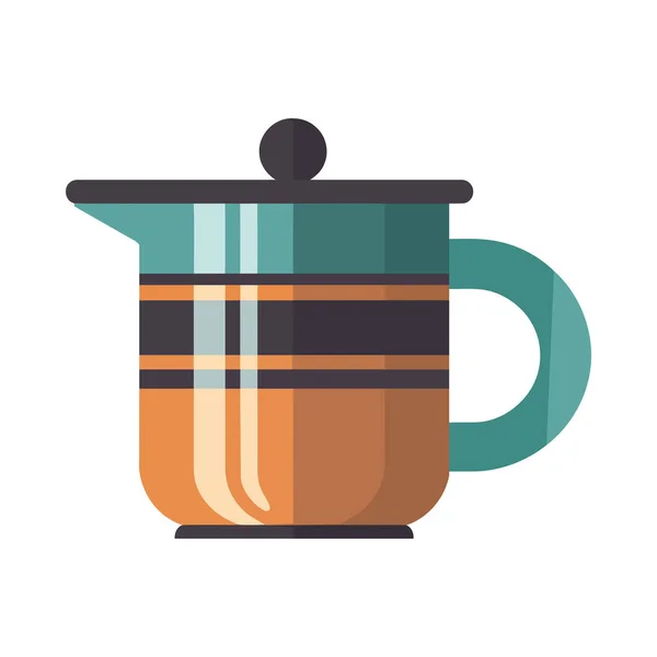 Keramik Kaffeetasse Mit Kappensymbol Isoliert — Stockvektor