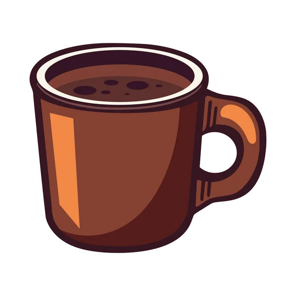 Cappuccino Chaud Dans Une Tasse Café Icône Fumante Isolé — Image vectorielle