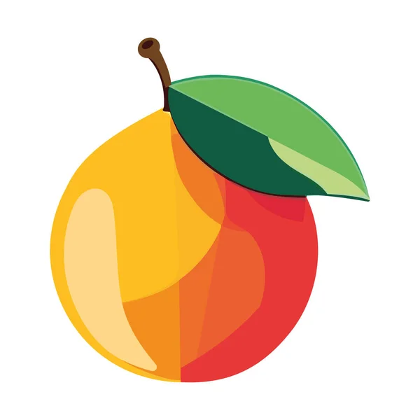 Saftige Orangenfrucht Snack Cartoon Design Ikone Isoliert — Stockvektor
