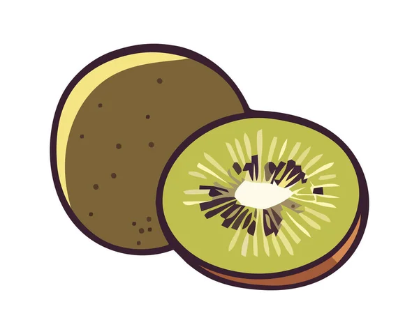 Kiwi Fruta Madura Saudável Ícone Isolado —  Vetores de Stock