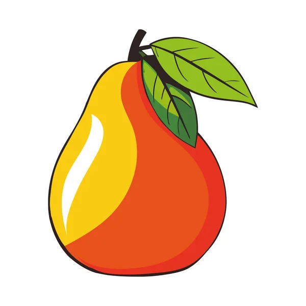 Saftige Birnenfrucht Symbol Eines Gesunden Lebensstils — Stockvektor