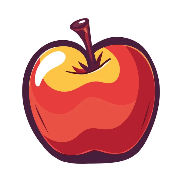Čerstvé Organické Jablko Symbolizuje Zdravou Stravovací Ikonu Izolované — Stockový vektor