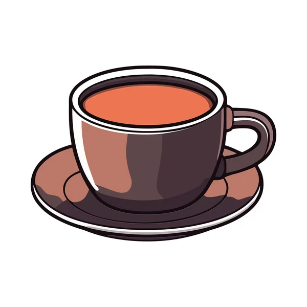 Kaffe Ikon Mugg Med Maträtt Ikon Isolerad — Stock vektor