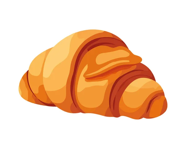 Fransk Gourmet Croissant Bakat Bröd Ikon Isolerad — Stock vektor