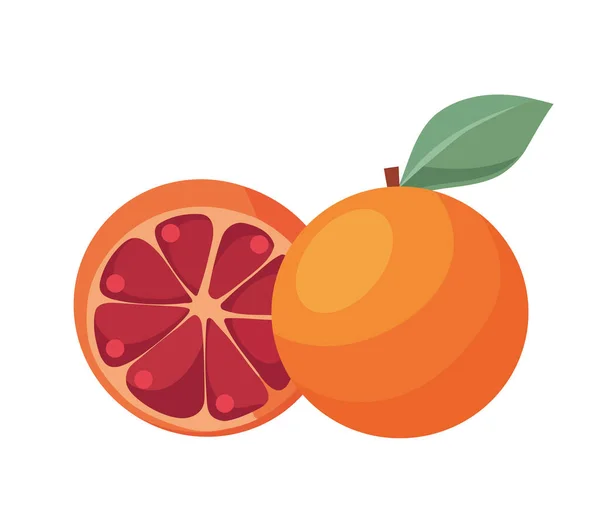 Šťavnatý Citrusový Plátek Čerstvý Ikony Farmy — Stockový vektor
