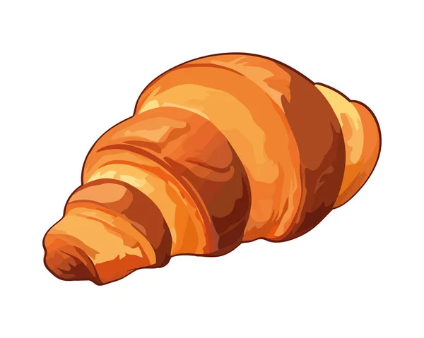 Pain Frais Cuit Four Croissant Icône Isolé — Image vectorielle