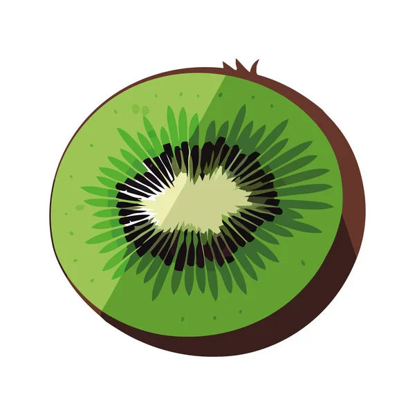 Frische Bio Früchte Tropische Kiwi Symbol Isoliert — Stockvektor
