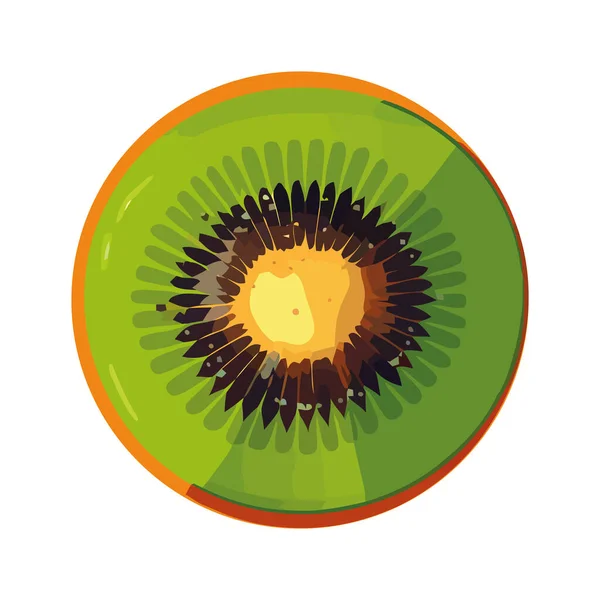 Frische Cartoon Früchte Kiwi Symbol Weißer Hintergrund Isoliert — Stockvektor