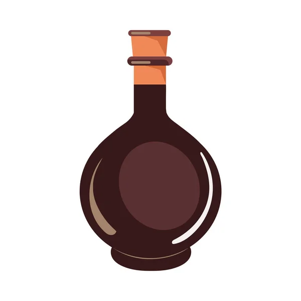 Illustrazione Bottiglia Vino Con Etichetta Icona Decorazione Isolato — Vettoriale Stock