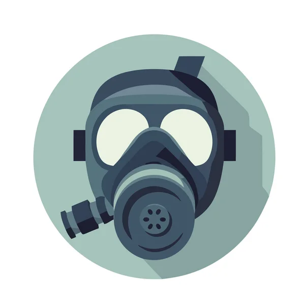 Máscara Protectora Gas Simboliza Seguridad Icono Industria Aislado — Vector de stock