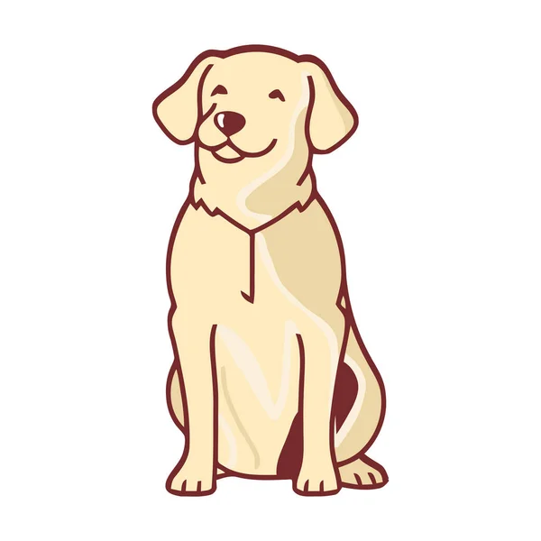 Cãozinho Labrador Sorridente Símbolo Bonito Ícone Lealdade Isolado — Vetor de Stock