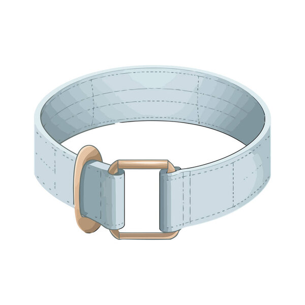 leather belt and buckle icon isolated