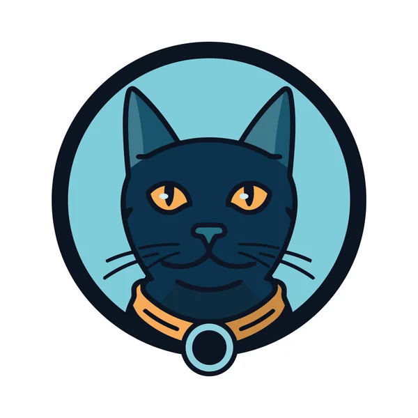 Cute Kitten Mascot Symbol Friendship Icon Isolated — Stock Vector