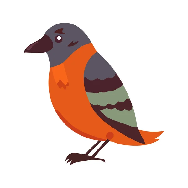Finch Perched Animal Isolated Icon — Stock Vector