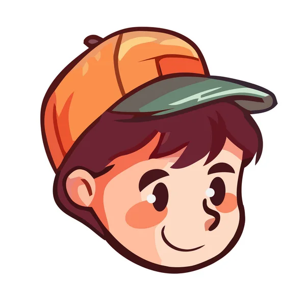 Lächelnder Junge Mit Süßer Mütze — Stockvektor