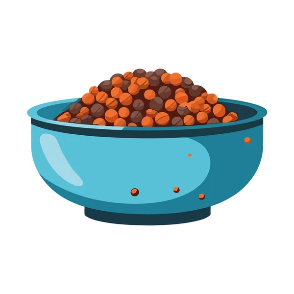 Alimentos Orgânicos Frescos Pet Bowl Ícone Isolado — Vetor de Stock