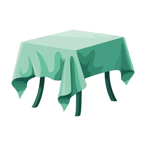 Tablecloth Wooden Table Icon Isolated — Stock Vector