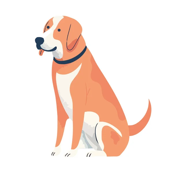 Dog Loyal Retriever Enjoy Nature Icon Isolated — Stock Vector