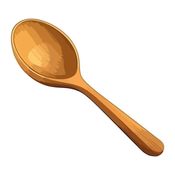 Wooden Spoon Kitchen Essentials Icon Isolated — Stock Vector