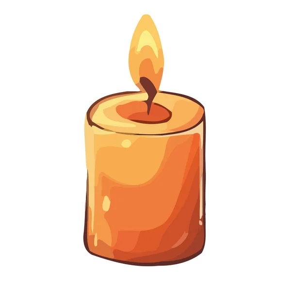 Bruciare Icona Decorazione Lume Candela Isolato — Vettoriale Stock