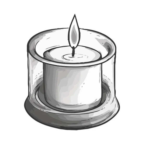 Brennende Kerze Spirituelle Dekoration — Stockvektor