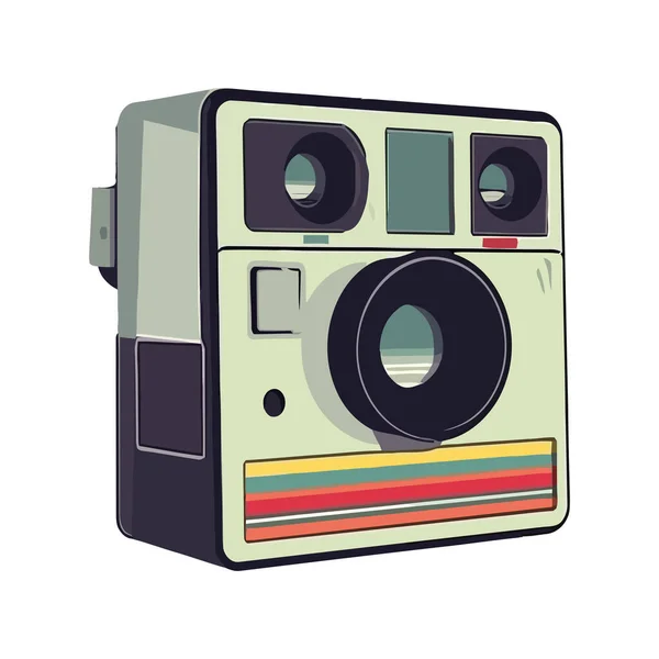 Vieille Caméra Symbolise Icône Technologie Isolé — Image vectorielle