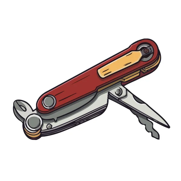 Sharp Metallic Penknife Symbolizes Repair Icon Isolated — Stock Vector