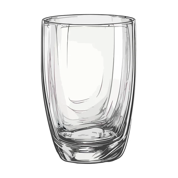 Transparant Glas Vers Gezuiverd Water Geïsoleerd — Stockvector