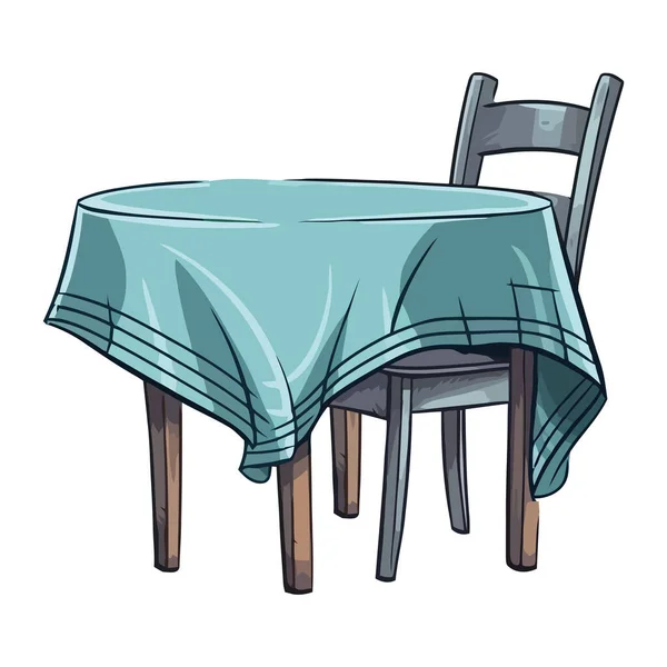 快適な椅子とテーブルのアイコンを隔離 — ストックベクタ