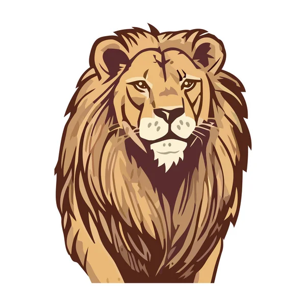 Большой Охотник Кошек Икона Льва Животных Изолирована — стоковый вектор