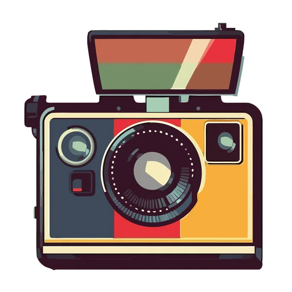 Caméra Antique Ancienne Icône Technologie Isolée — Image vectorielle