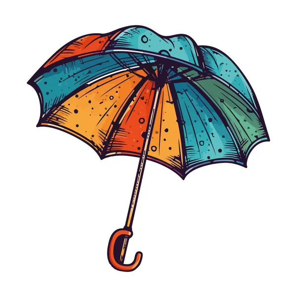 Raindrop Symbol Umbrella Wet Weather Design Icon Isolated — Stock Vector