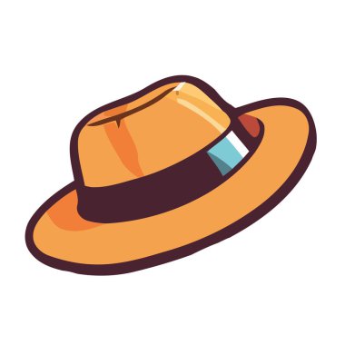 Sarı fötr şapka, izole moda zarafetinin sembolü.