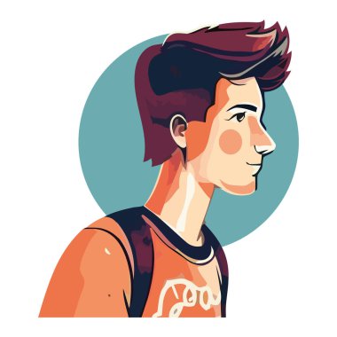 Gülümseyen neşeli adam, vektör illüstrasyon simgesi izole